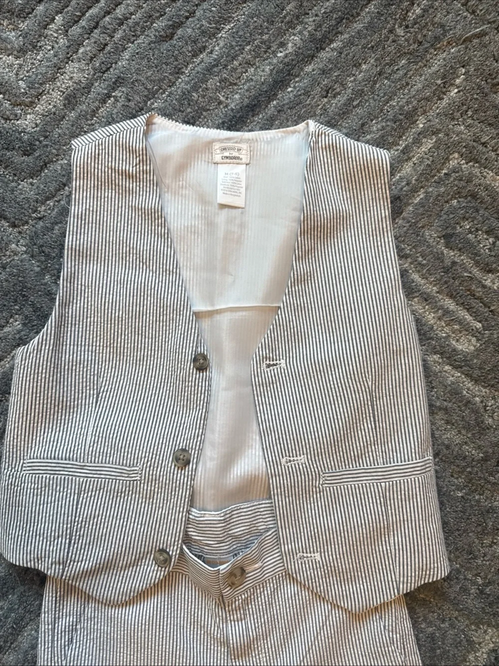Gymboree Seersucker Two-Piece Suit With Vest And Pants Size 7